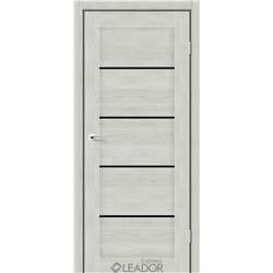 Двері міжкімнатні Leador Express GARDA Клен Айс Чорне скло
