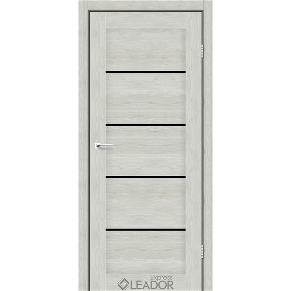 Двері міжкімнатні Leador Express GARDA Клен Айс Чорне скло