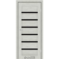 Двери межкомнатные Leador Express MILAN Клен Айс Черное стекло