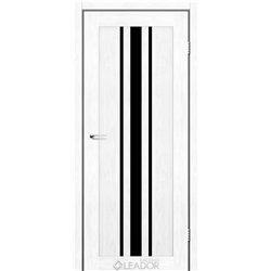 Двери межкомнатные Leador Express FERONA Клен Белый Черное стекло
