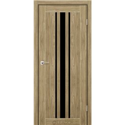 Двери межкомнатные Leador Express FERONA Клен Золотой Черное стекло