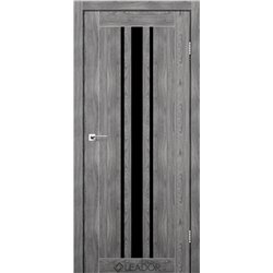 Двери межкомнатные Leador Express FERONA Клен Грей Черное стекло