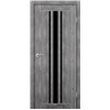 Двери межкомнатные Leador Express FERONA Клен Грей Черное стекло