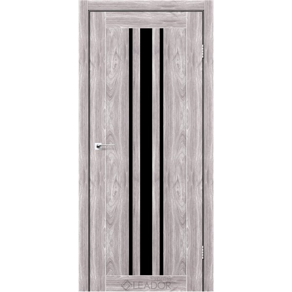 Двери межкомнатные Leador Express FERONA Клен Южный Черное стекло