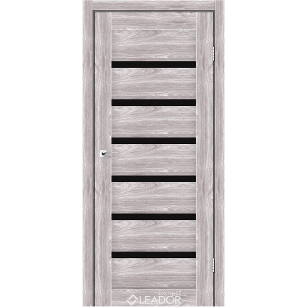 Двери межкомнатные Leador Express MILAN Клен Южный Черное стекло