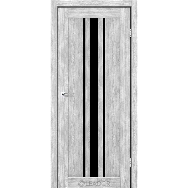 Двери межкомнатные Leador Express FERONA Клен Роял Черное стекло