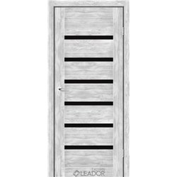 Двери межкомнатные Leador Express MILAN Клен Роял Черное стекло