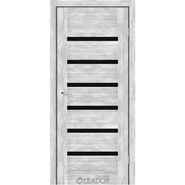 Двери межкомнатные Leador Express MILAN Клен Роял Черное стекло