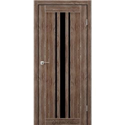 Двери межкомнатные Leador Express FERONA Клен Рубрум Черное стекло