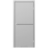 Двери межкомнатные Leador Express SL-02 Светло-серый супермат Глухое Накладная декоративная вставка из черного алюминия