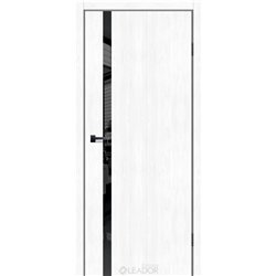 Двери межкомнатные Leador Express SLD - 02 Клен Белый Глухая Обычная кромка Черная матовая кромка