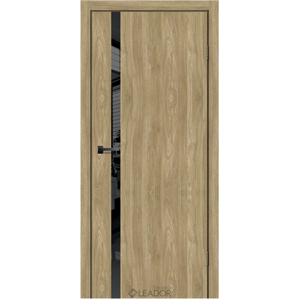Двери межкомнатные Leador Express SLD - 02 Клен Золотой Глухая Обычная кромка Черная матовая кромка