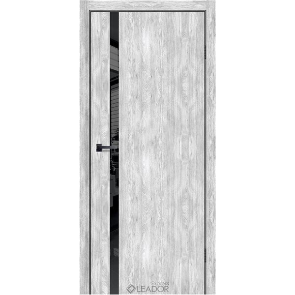 Двери межкомнатные Leador Express SLD - 02 Клен Роял Глухая Обычная кромка Черная матовая кромка