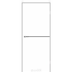 Двери межкомнатные Leador Express SL-02 Белый супермат Глухое Черная матовая кромка