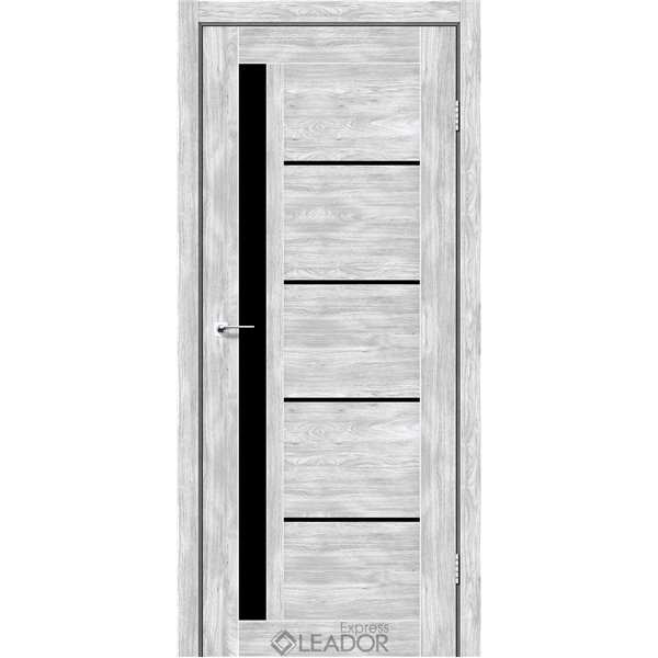 Двери межкомнатные Leador Express RIM Клен Роял Черное стекло