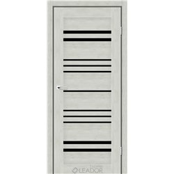 Двери межкомнатные Leador Express ANDORA Клен Айс Черное стекло