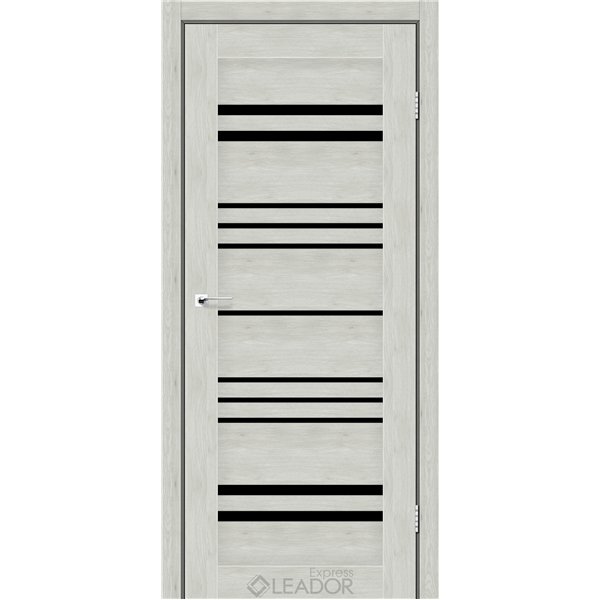 Двери межкомнатные Leador Express ANDORA Клен Айс Черное стекло