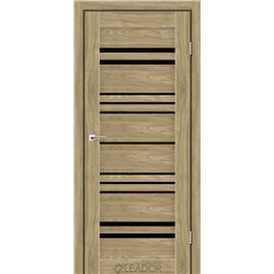 Двери межкомнатные Leador Express ANDORA Клен Золотой Черное стекло