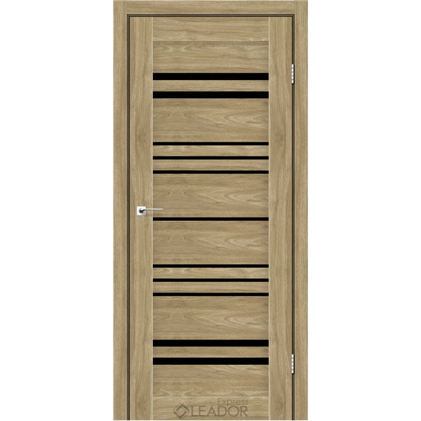 Двери межкомнатные Leador Express ANDORA Клен Золотой Черное стекло