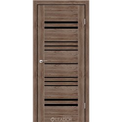 Двери межкомнатные Leador Express ANDORA Клен Рубрум Черное стекло