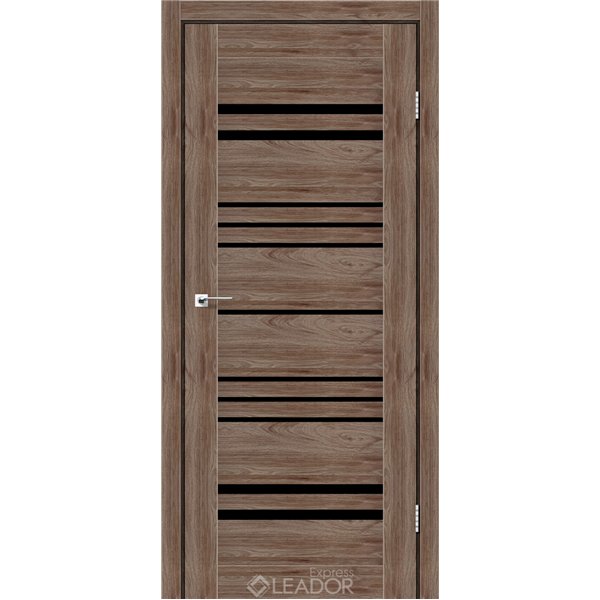 Двери межкомнатные Leador Express ANDORA Клен Рубрум Черное стекло