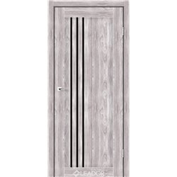 Двери межкомнатные Leador Express BELLUNO Клен Южный Черное стекло