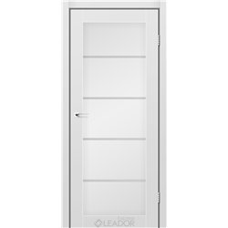 Двері міжкімнатні Leador Express GARDA Сірий Мат Сатин білий