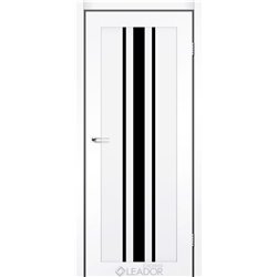 Двери межкомнатные Leador Express FERONA Белый Мат Черное стекло