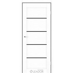 Двери межкомнатные Leador Express GARDA Белый Мат Черное стекло