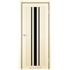 Двери межкомнатные Leador Express FERONA Бежевый Мат Черное стекло