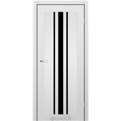 Двері міжкімнатні Leador Express FERONA Сірий Мат Чорне скло