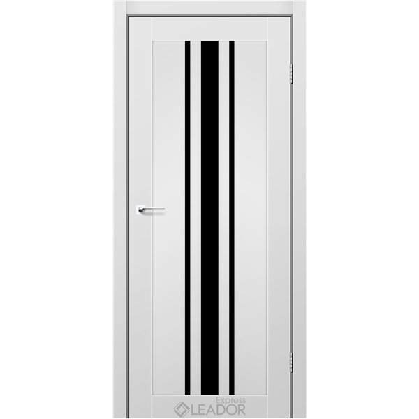 Двері міжкімнатні Leador Express FERONA Сірий Мат Чорне скло