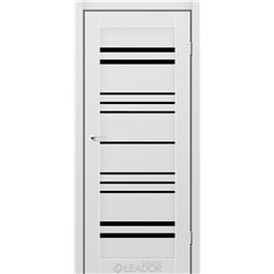 Двері міжкімнатні Leador Express ANDORA Сірий Мат Чорне скло