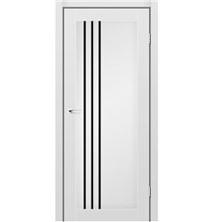 Двері міжкімнатні Leador Express BELLUNO Сірий Мат Чорне скло