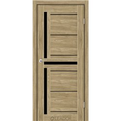 Двери межкомнатные Leador Express LARIANA Клен Золотой Черное стекло