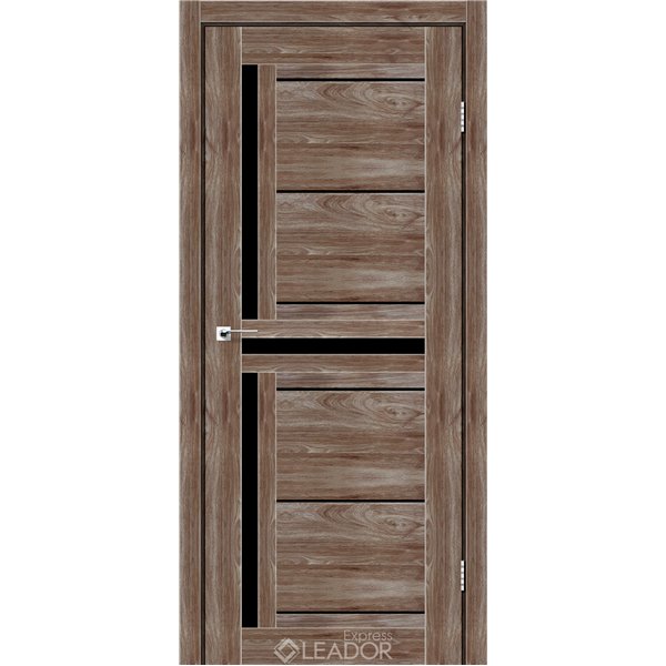 Двери межкомнатные Leador Express LARIANA Клен Рубрум Черное стекло