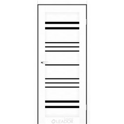 Двери межкомнатные Leador Express ANDORA Белый Мат Черное стекло