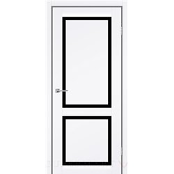 Двері міжкімнатні Leador Express ATLANTIC 04 Білий Мат Чорне скло