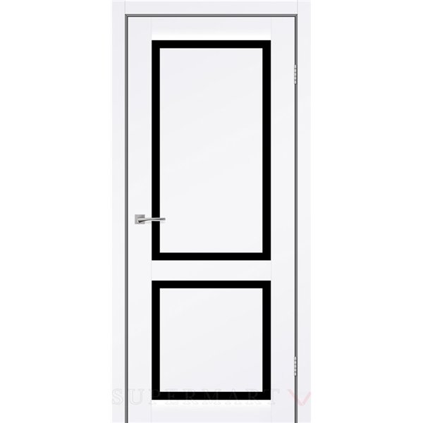 Двері міжкімнатні Leador Express ATLANTIC 04 Білий Мат Чорне скло
