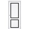Двері міжкімнатні Leador Express ATLANTIC 04 Білий Мат Чорне скло