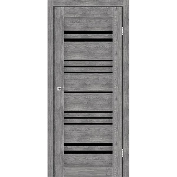 Двери межкомнатные Leador Express ANDORA Клен Грей Черное стекло