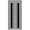 Двери межкомнатные Leador Express CALABRIA Клен Грей Черное стекло