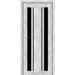 Двери межкомнатные Leador Express CALABRIA Клен Роял Черное стекло