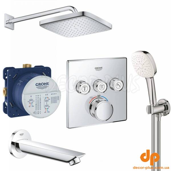 UA26415SC6  Grohtherm SmartControl Набір для комплектації душу, 3 споживачі (1 сорт)