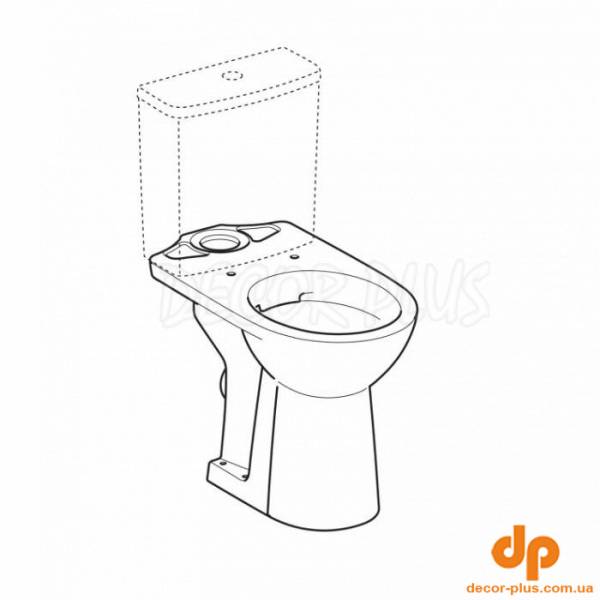 500.486.01.7 Selnova Comfort Підлоговий унітаз для осіб з обмеженими можливостями, горизонтальний випуск, Rimfree, збільшеної ви