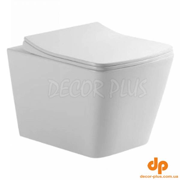 HT-1014C-WHT007 AQUAMOD Унітаз підвісний безобідковий з турбозмивом з кришкою quick-fix, soft-close (1 сорт)