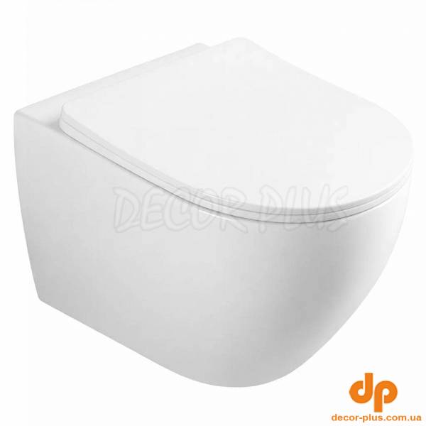 HT-1014C-WHT008 AQUAMOD Унітаз підвісний безобідковий з турбозмивом з кришкою quick-fix, soft-close (1 сорт)