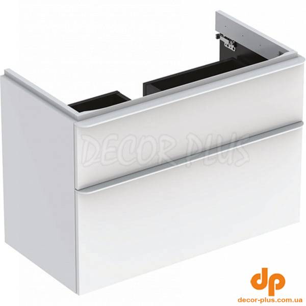 500.354.00.1 Smyle Square Шафка під умивальник 90см, з двома шухлядами, колір білий глянець (1 сорт)
