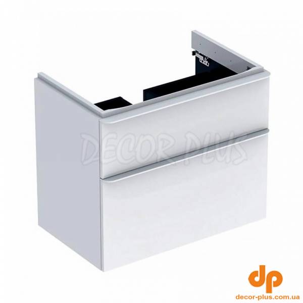 500.353.00.1 Smyle Square Шафка під умивальник 75см, з двома шухлядами, колір білий глянець (1 сорт)