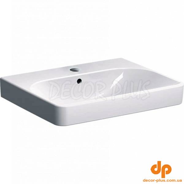500.229.01.1 Smyle Square Раковина 60см, з 1 отв. під зміш., з переливом, колір білий глянець (1 сорт)